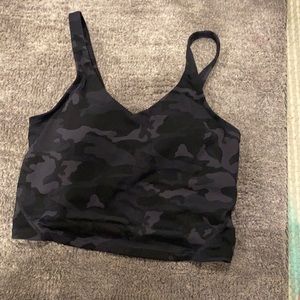 Camo tight cropped tank top